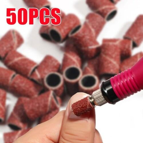 Sanding Bands Electric Nail Drill Bit Accessories Nail UV Gel Polish Removal 80# 120# 180# Sand Circle Manicure Tool 50pcs