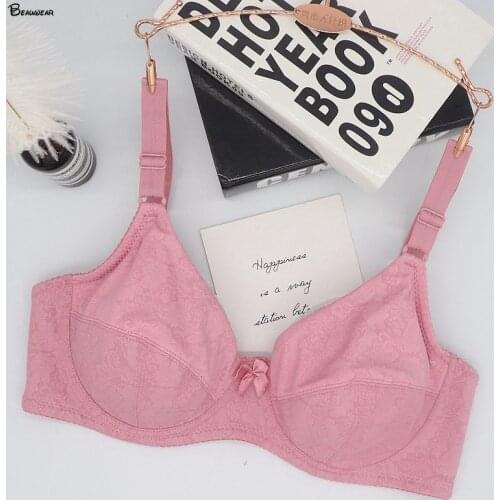 Beauwear Full Cup No Padded Bras for Women Floral Printing Plus Size Bra Underwire Brassiere Big 38E 40E 42E 44E 46E 48 E Cup