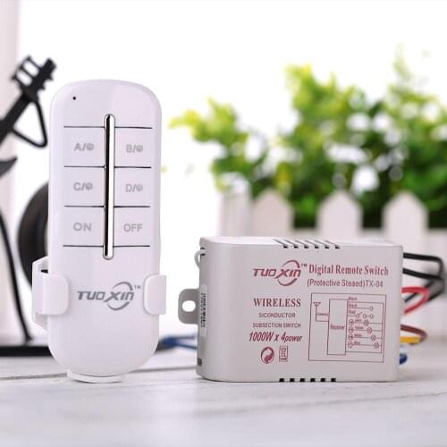 220V 1/4 Channel light switch Wireless Digital Remote Control Lamp Switch Transmitter Security & for Lamp Light Electrical Eq