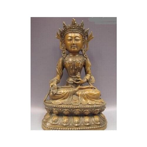 Bi001431 Tibet Buddhism Temple Bronze Copper Kwan-yin Guan Yin Bodhisattva Buddha Statue