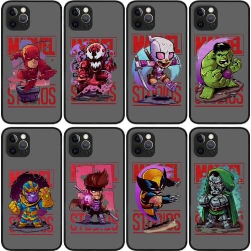 MCU Anime Phone Case cover For iphone 12 Pro Max 11 8 7 6 S XR PLUS X XS SE 2020 mini black cell shell Cases