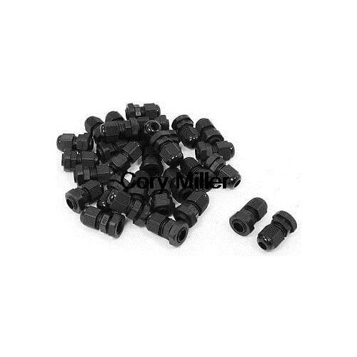 PG07 Black Plastic Glands Connectors for 3mm to 6.5mm Cable