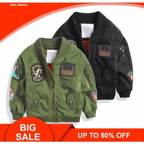 Spring Autumn Jackets for Boy Coat Bomber Jacket Green Boys Windbreaker Jacket letter Print Kids Children Jacket