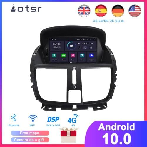 DSP Android 10.0 Car GPS Navigation DVD Player For Peugeot 207 2008-2014 Auto Stereo Radio Multimedia player Head Unit Recorder