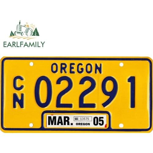 EARLFAMILY 30cm x 15cm for Oregon License Plate Decal Creative DIY Personality Laptop Assessoires Scratch-proof Car Stickers
