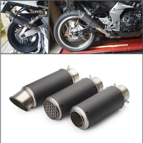 51mm/60mm Motorcycle Pipe Exhaust DB Killer Escape Muffler Carbon Fiber Exhaust Mufflers for PCX 125 FZ6 Z750 Z900 MT07 TRK502