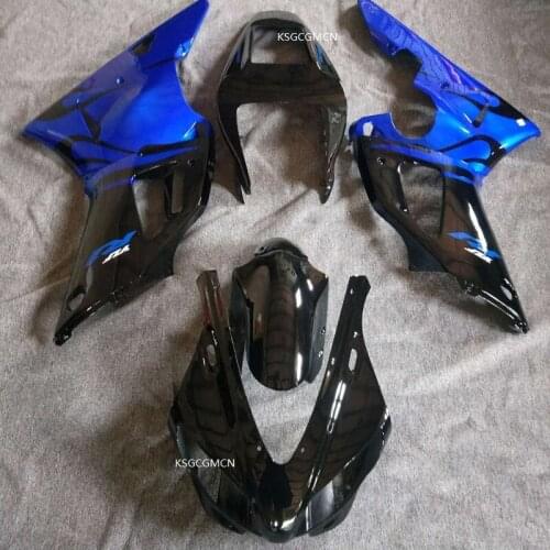 HOT black/blue fairings For Yamaha YZF -R1 1998-1999 YZFR1 98-99 YZF-R1 Fairing bodywork (Injection molding)