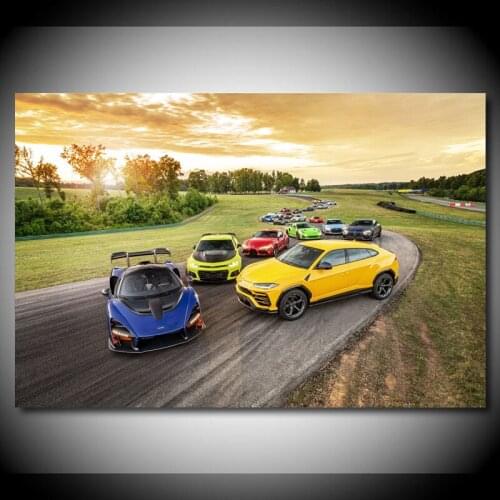 Modern Wall Art Canvas Painting Supercar Senna Supra 911 Urus Racetrack Wall Picture Posters and Prints Living Room Decor