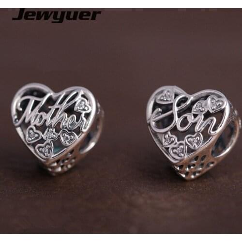 Mothers day collection mother & son charms 925 Sterling Silver jewelry fit beads charm Bracelets DIY gift to mom Memnon BE458