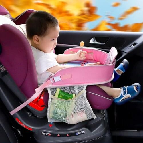 Auto Child Seat Storage Mat Oxford Kid Adjustable Food Milk Drink Organizer Stowing Tidying Phone Holder Interior Accessories