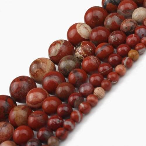 Wholesale Natural Stone Beads Red River Stone Round Beads For Jewelry Making 15.5inch/strand Pick Size 4 6 8 10 12mm -F00097