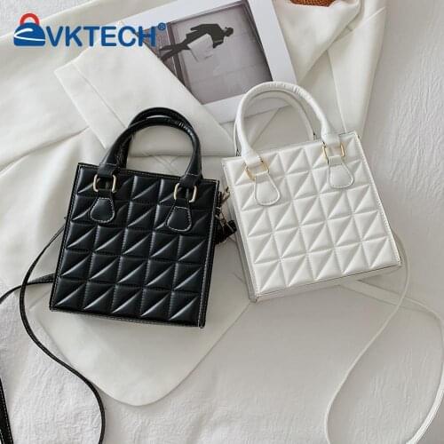 Fashion Women Bag Casual Lattice Pattern Shoulder PU Top-handle Crossbody Bags Luxurious Vintage Small Shoulder Bag