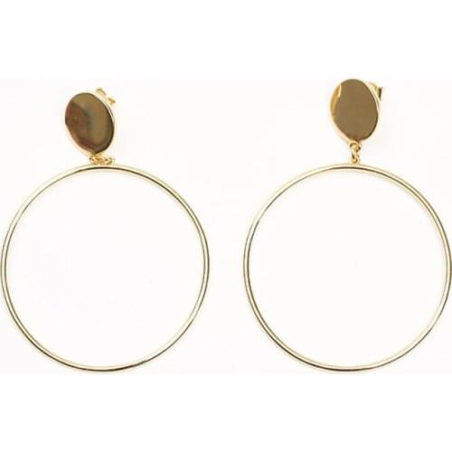 Fashion Big metal Circle Dangle Earring Simple Metal Gold Round Drop punk Earrings jewelry accessories