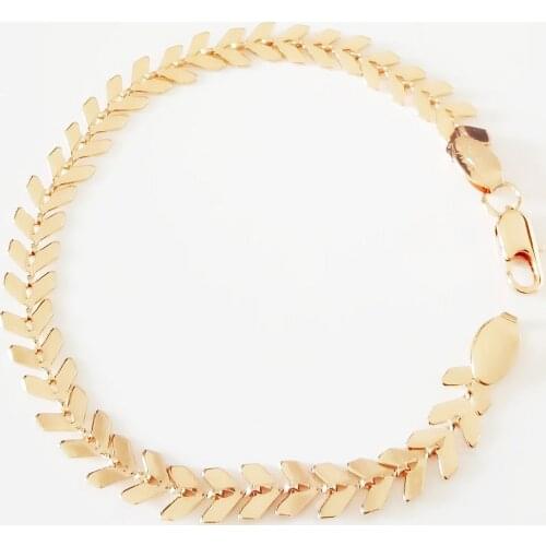 Trendy Gold Color Bracelet Women Jewelry Accessories Russian Gold Color Centipede Shape Link Chain Women Bracelets