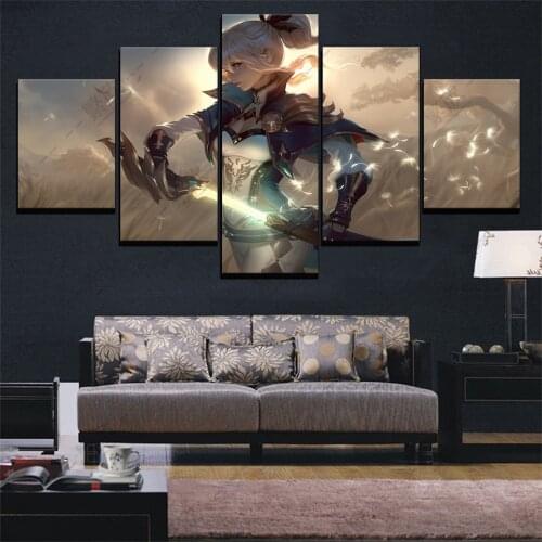 Home Decor Modular Canvas Picture Jean Genshin Impact Project Game Bedroom Living Room Poster Home Canvas Painting Wholesale