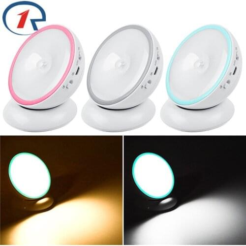 ZjRight 5LED PIR Body Motion Sensor Activated Wall lamp Night Lights Induction Closet Corridor Cabinet Indoor lighting moon lamp