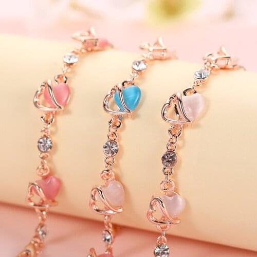 2020 New Sweet Geometry Small Fresh Opal Bracelet Aesthetic Temperament Rose Gold Bracelet Bracelet Fashion Ladies Choice