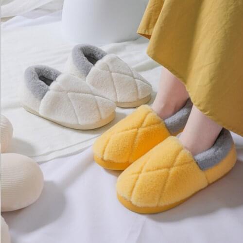 2021 New Winter cotton slippers Women Warm Plush Home Slipper Autumn Winter Shoes House Flat Floor Soft for bedroom