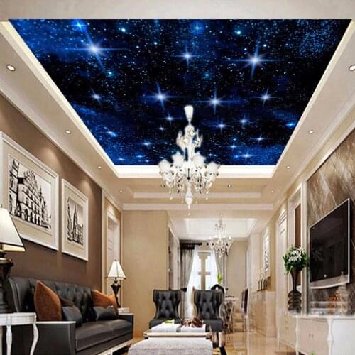 Custom 3D Wall Murals Wallpaper For Living Room Kids Room Bedroom Star Night sky Ceiling Background Photo Wallpaper Walls Room