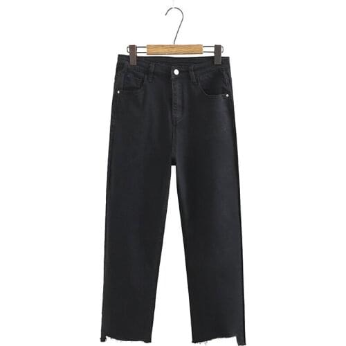 Plus Size Womens XL-4XL Jeans Casual Straight Solid Denim Pants