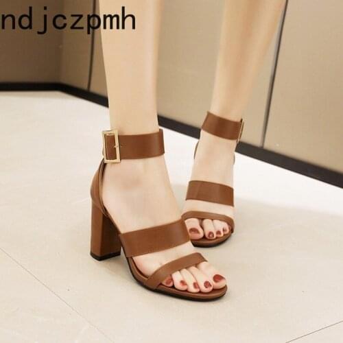 Womens Sandals Summer Fashion Fish Mouth Open Toe Sexy Buckle Comfortable Non-slip High Heel Womens Shoes Plus Size 32-45