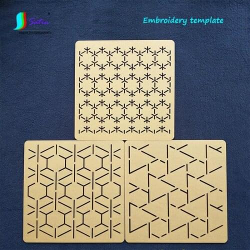 Home Embroidery Patchwork Cup Pad Tool Transparent Oblique Line Grid Style Embroidery Sashiko Template S0113L