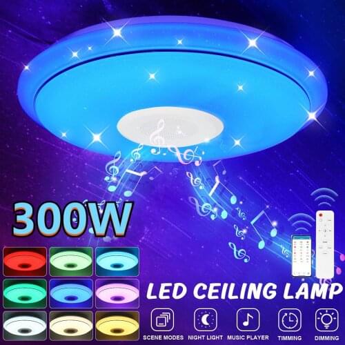 300W WiFi Modern RGB LED Ceiling Lights 40CM 50CM APP bluetooth Music Light Bedroom Lamp Smart Ceiling Lamp+Remote Control