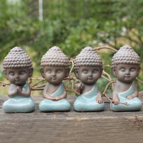 Buddha statue figurine decoration monk tea pet car accessories bonsai garden house decoration tathagata India Yoga Mandala