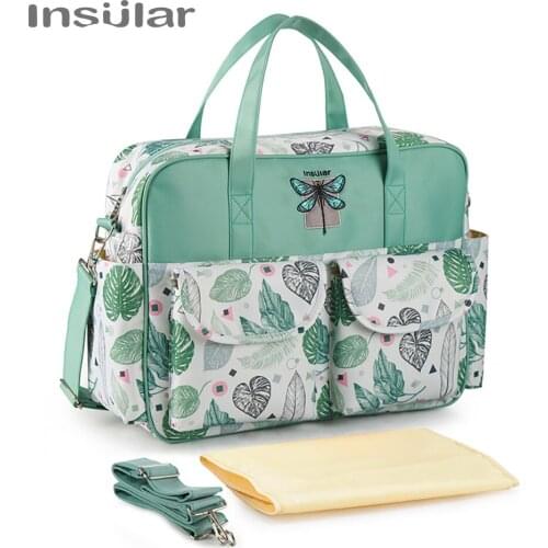Waterproof Diaper Bag Large Capacity Messenger Travel Bag Multifunctional Maternity Mother Baby Stroller Bags with Changing Pad