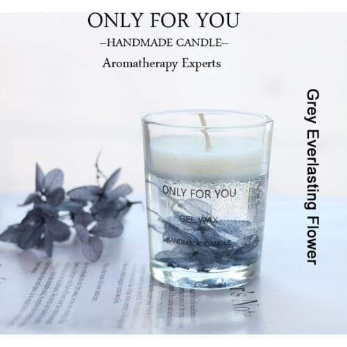 American style gray dried flower eternal flower gift box fragrance essential oil scented candle with soy wax soy