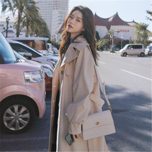2020 new Spring Autumn Trench Coats Womens Korean temperament Overcoats British style leisure Windbreaker Coat Female b398