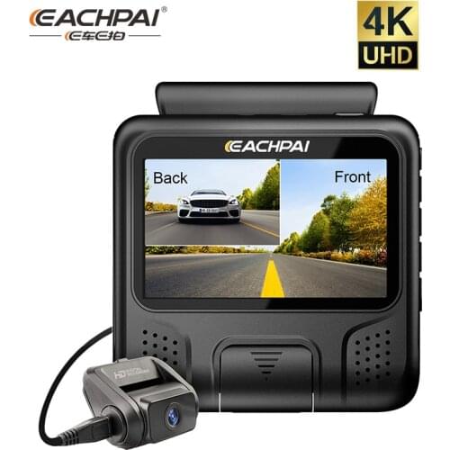 EACHPAI E100 4K Dash Cam WiFi GPS Car Dashboard Camera Recorder Dual Channel 3.0" Night Vision Car Black Box