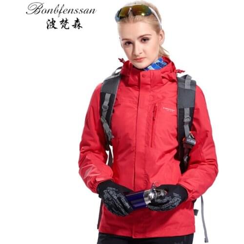 Women Winter 3 in 1 Inner Fleece Outdoor Jackets Thermal Waterproof Windproof Sports Camping Hiking Female Hiking Jacket 8708B