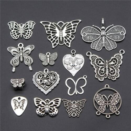 High Quality 10pcs Small Butterfly Charms Pendants Diy Jewelry For Necklace Bracelet Making Accessaries