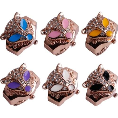 2 PCS Free shipping 2018 Popular Creative Lady Girl Steel Round Elastic Quartz Finger Ring Watches