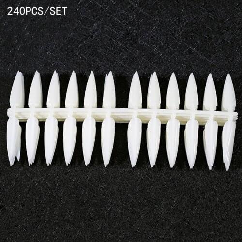 240Pcs (10sheets) Stiletto Long False Fake Nails Tips Manicure Artificial Nails Salon Full Cover Tips White/ Clear /Black Choice