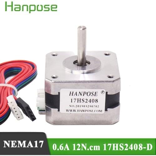 1 PCS 17HS2408-D 4-lead Nema17 Stepper Motor 42 motor 42BYGH 0.6A 12N.CM with DuPont line for CE CNC Laser and 3D printer