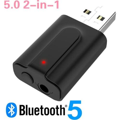 5.0 Bluetooth 2 in 1 TV Transmitter Receiver 3.5mm AUX HIFI Stereo Audio USB Mini Wireless Adapter for PC Car Speakers