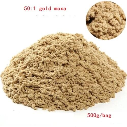 5 Years 35:1 / 50:1 Golden Moxa Punk Moxibustion Loose Gold Moxa Stick Roll Traditional Chinese Accupuncture Massage(500g)