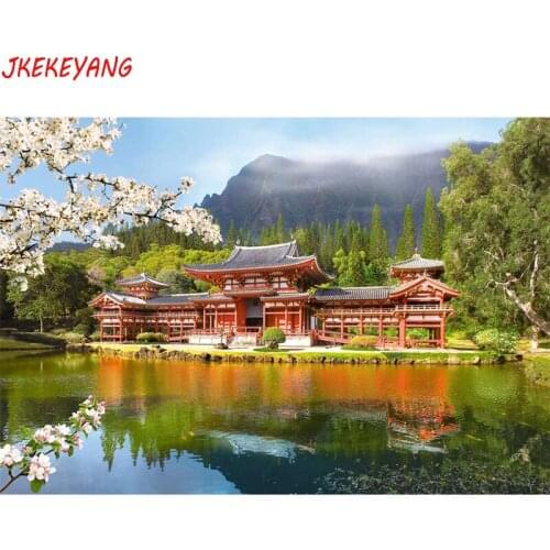 5D Diy diamond painting Lake house flower Diamond Mosaic sale Rhinestone Embroidery cross stitch Y3853