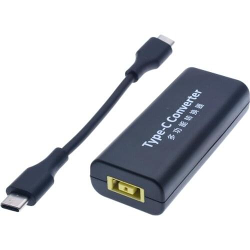 Dc USB Type C Power Adapter Converter Laptop Power Jack Connector Square Plug Female to Type-C Charger for Macbook Lenovo Hp 65W