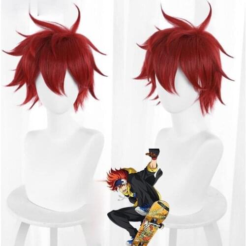 Anime SK8 Reki Cosplay Wig Red Short Straight Heat Resistant Skateboards SK the Infinity Halloween Carnival Party Role Play