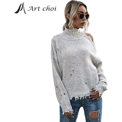 Женские пуловеры с открытыми плечами Art choi China At AliExpress