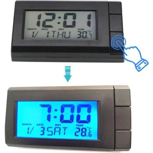 Car Automobile watch Digital car clock Mini Auto Watch automotive thermometer Month Date Backlight Ornament Clock Car Styling