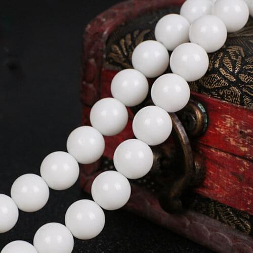 White Porcelain Jades Round Loose Spacer Accessorries Beads For Jewelry Making Strand 15 inch DIY Bracelet Accessorries Gifts