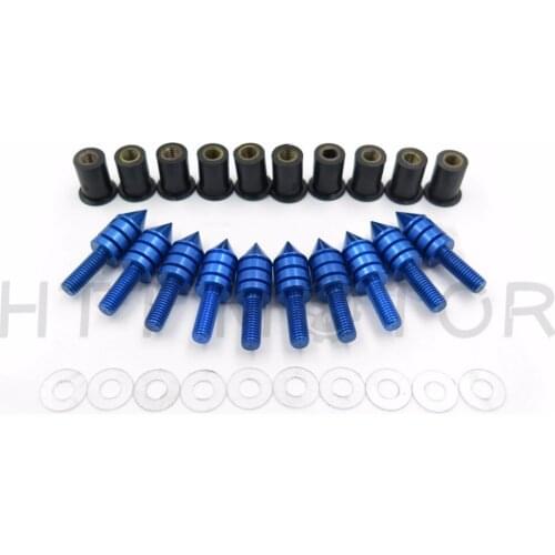 Aftermarket free shipping motorcycle parts Windshield Spike Bolts Nuts Screw for Yamaha Kawasaki Ducati Honda Suzuki BLUE