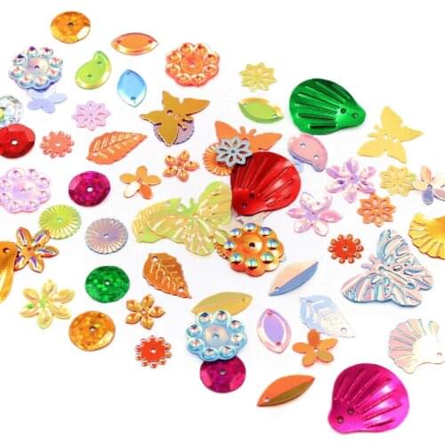 300-1500pcs 9-24mm Variety shape PVC loose Sequins Glitter Paillettes for Nail Art manicure/sewing/wedding decoration confetti