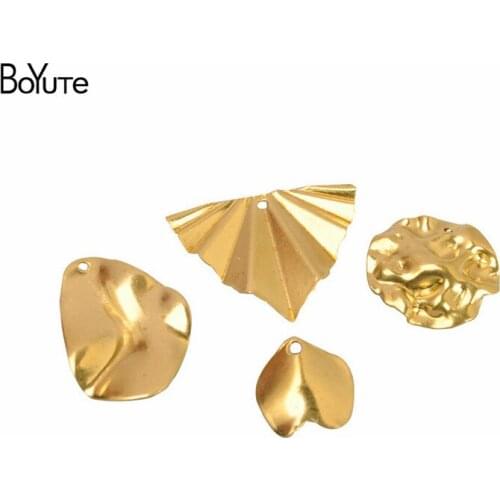 BoYuTe (100 Pieces/Lot) Metal Brass Stamping Geometric Charms Diy Hand Made Metal Brass Jewelry Accessories