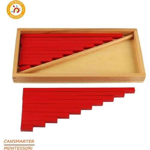 Wooden Educational Math Toys Counting Sticks Red Wood Box Preschool Kids Child Teaching Home Montessori Toys Learning Baby LT064