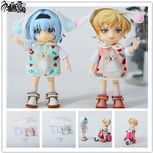 OB 11 baby clothes Molly body 9 12 points wearable clothes rabbit suit 4-piece back belt skirt suit